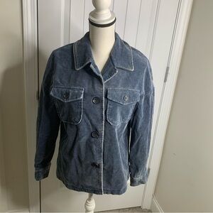 7 for all mankind blue corduroy jacket chore barn minimalist small anthropologie